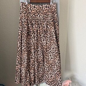 Leopard Print Maxi Skirt in Brown and Black